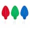 Glitzhome; Glitzhome® 23.5" Set of 3 Christmas Metal Red, Green & Blue Bulbs Yard Stake; Category:Christmas Yard Decorations; Image:9